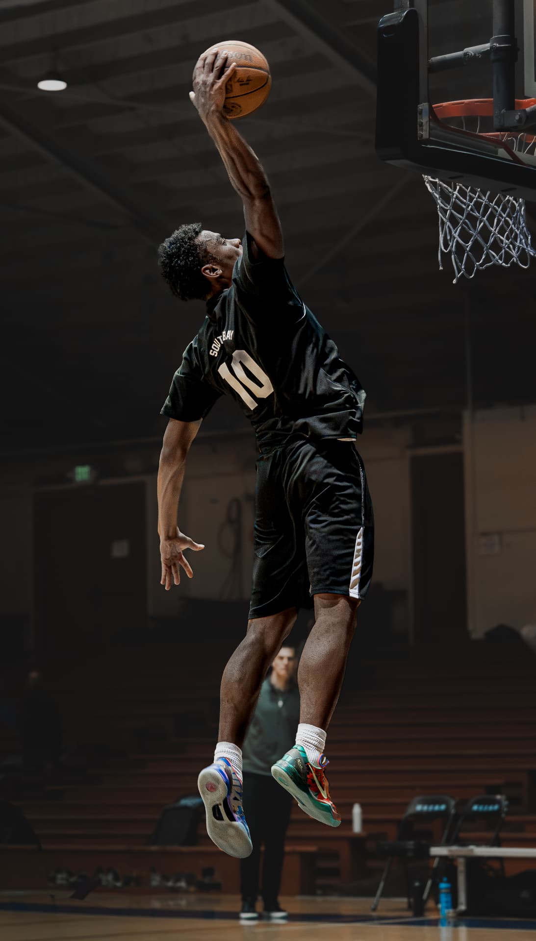 Rising for a one-handed dunk
