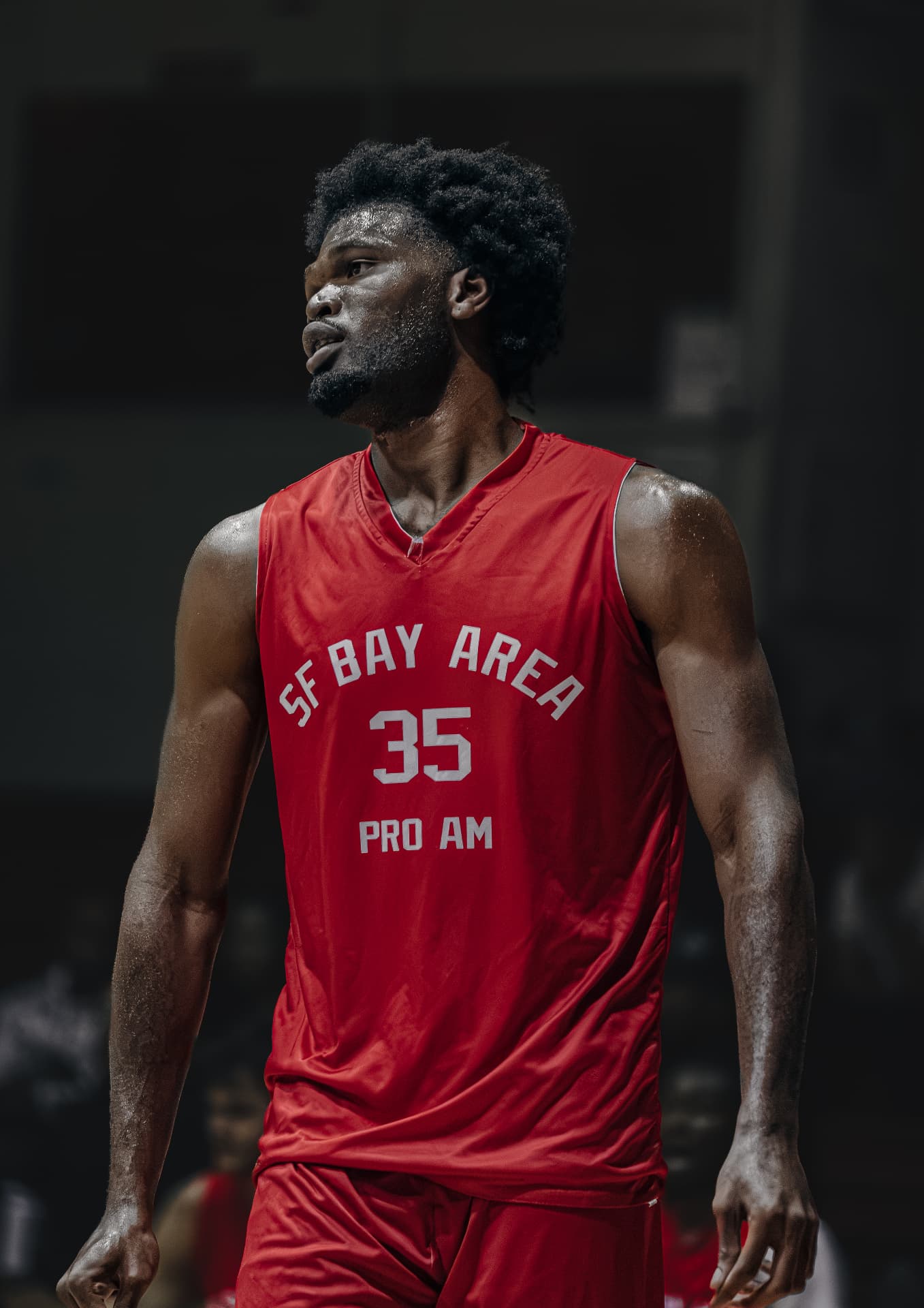 Portrait of a player between plays